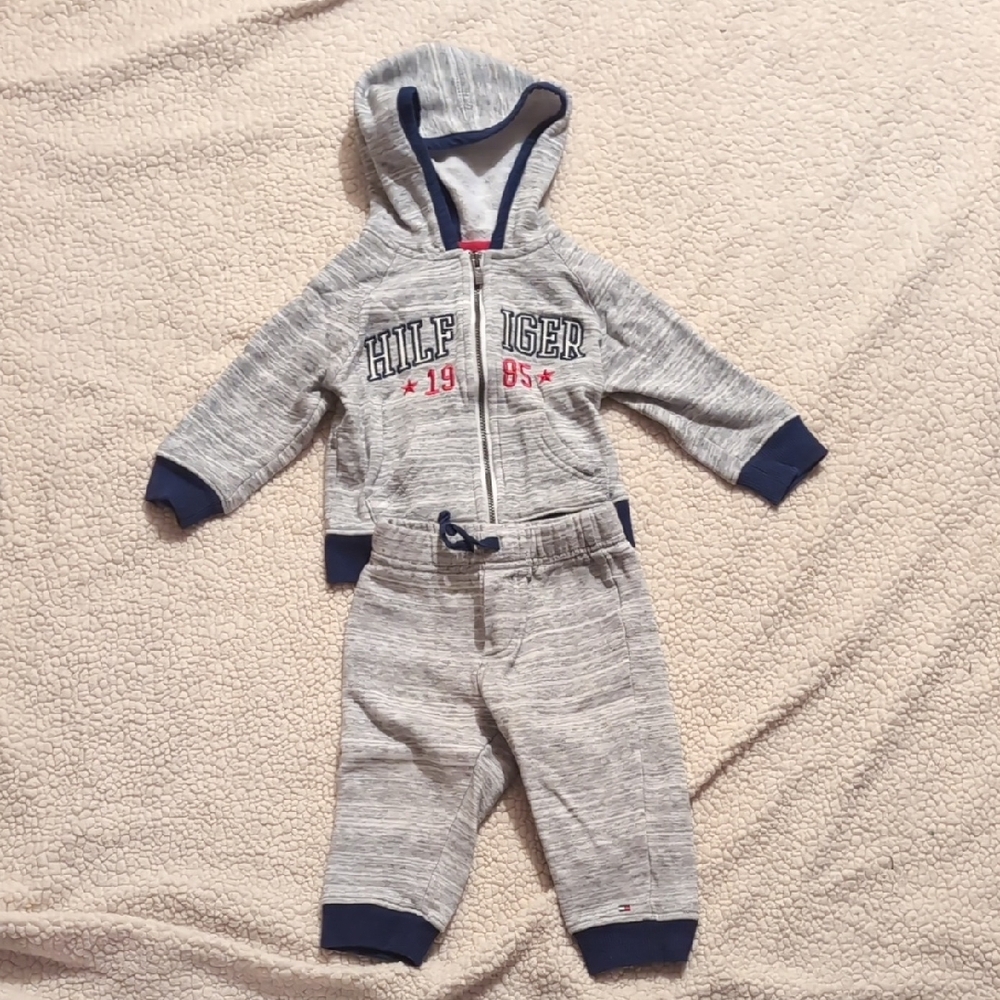 Tommy Hilfiger Gray and Blue Kids Matching Set